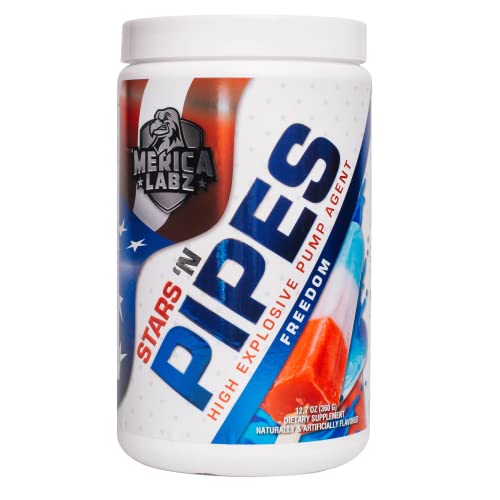 'Merica Labz Stars 'N Pipes High Explosive Pump Agent, Stimulant-Free, 6G of L-Citrulline, 20 Servings (Freedom)